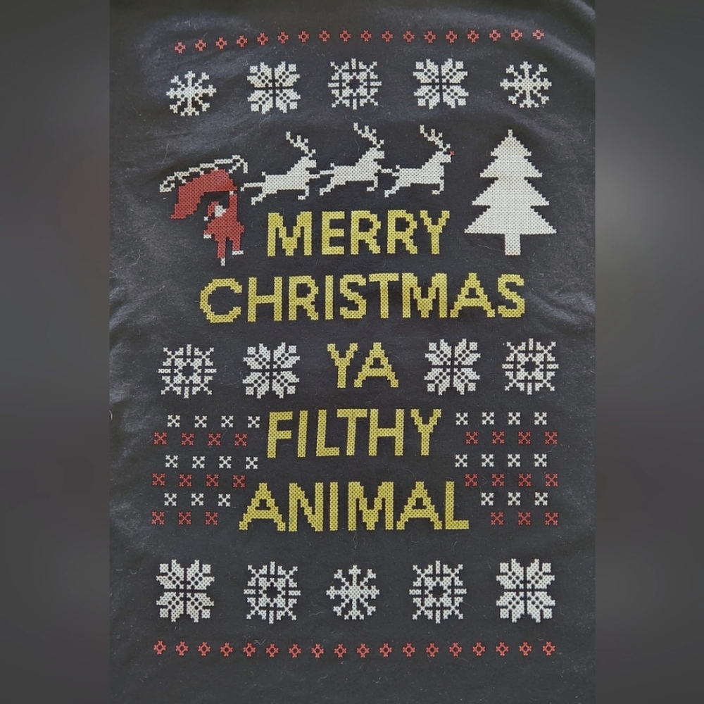 NWOT - Merry Christmas Ya Filthy Animal T-Shirt Mens Funny Xmas Tee Top Sz XL